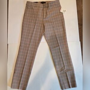 Banana Repuplic Women's Plaid Pants - Tan and Orange